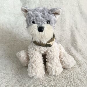 Hug Fun Schnauzer Terrier Dog Plush Camo Bandana 10” Sitting Stuffed Animal Toy